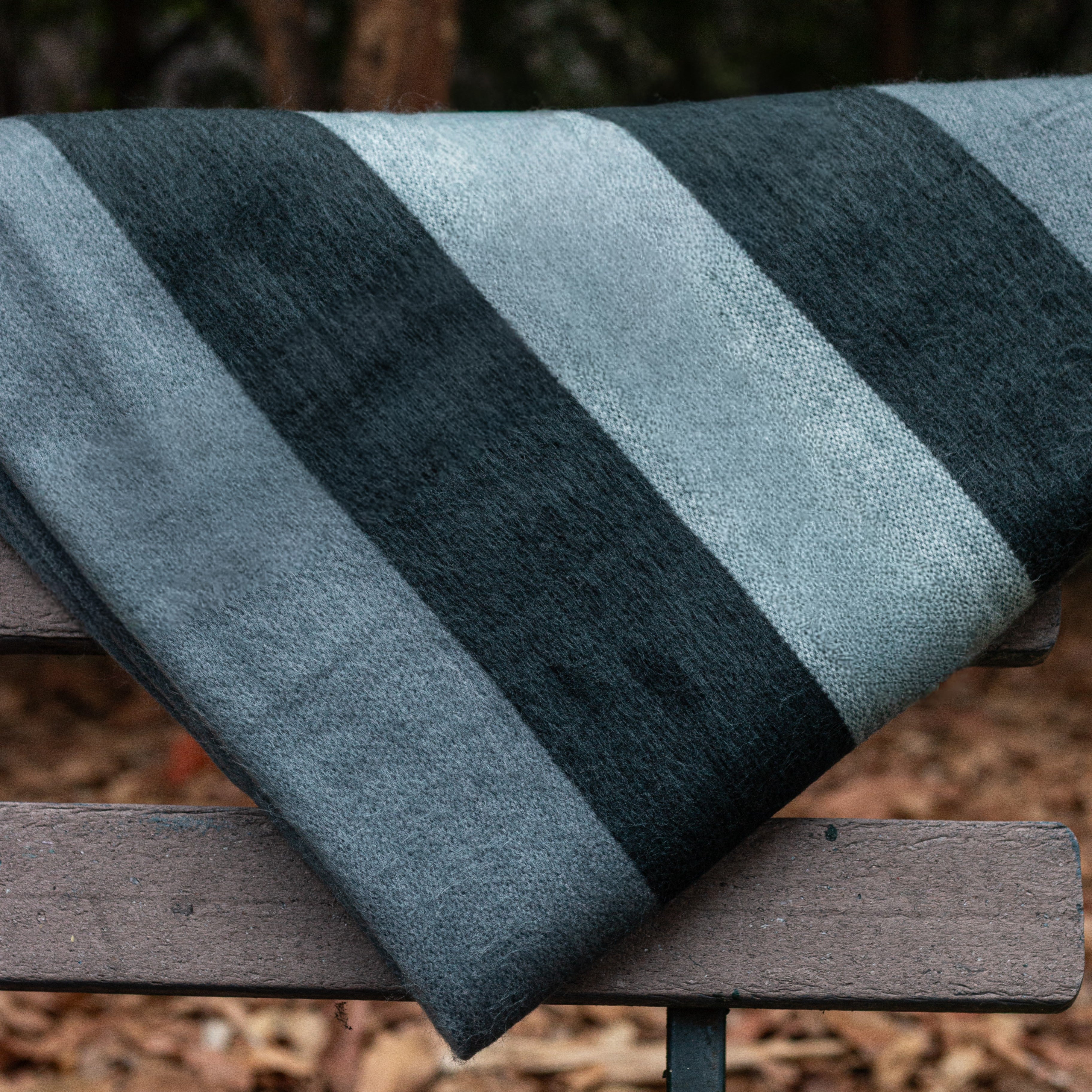ECUATORIAL | ALPACA WOOL BLANKET | THROW SOFT & COZY | QUEEN 94X71 | STRIPES GRAY