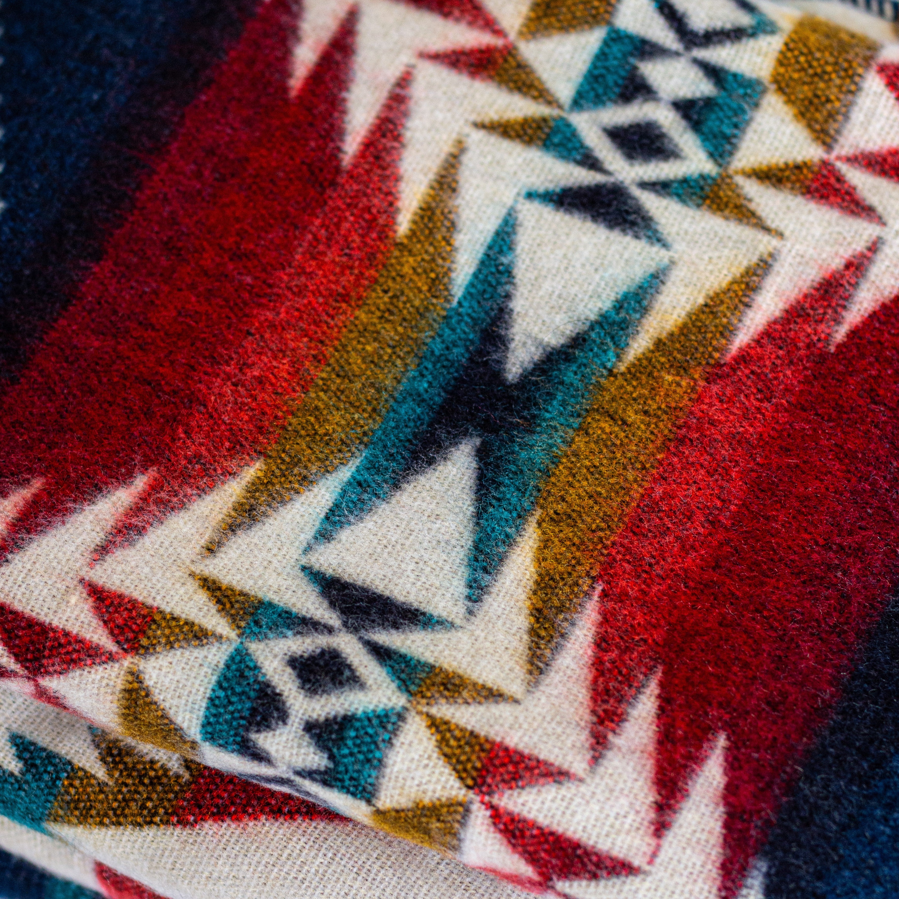 ECUADORIAN ALPACA WOOL BLANKET | XL DOUBLE DENSITY | KING 80X91 | TRIBAL NAVY