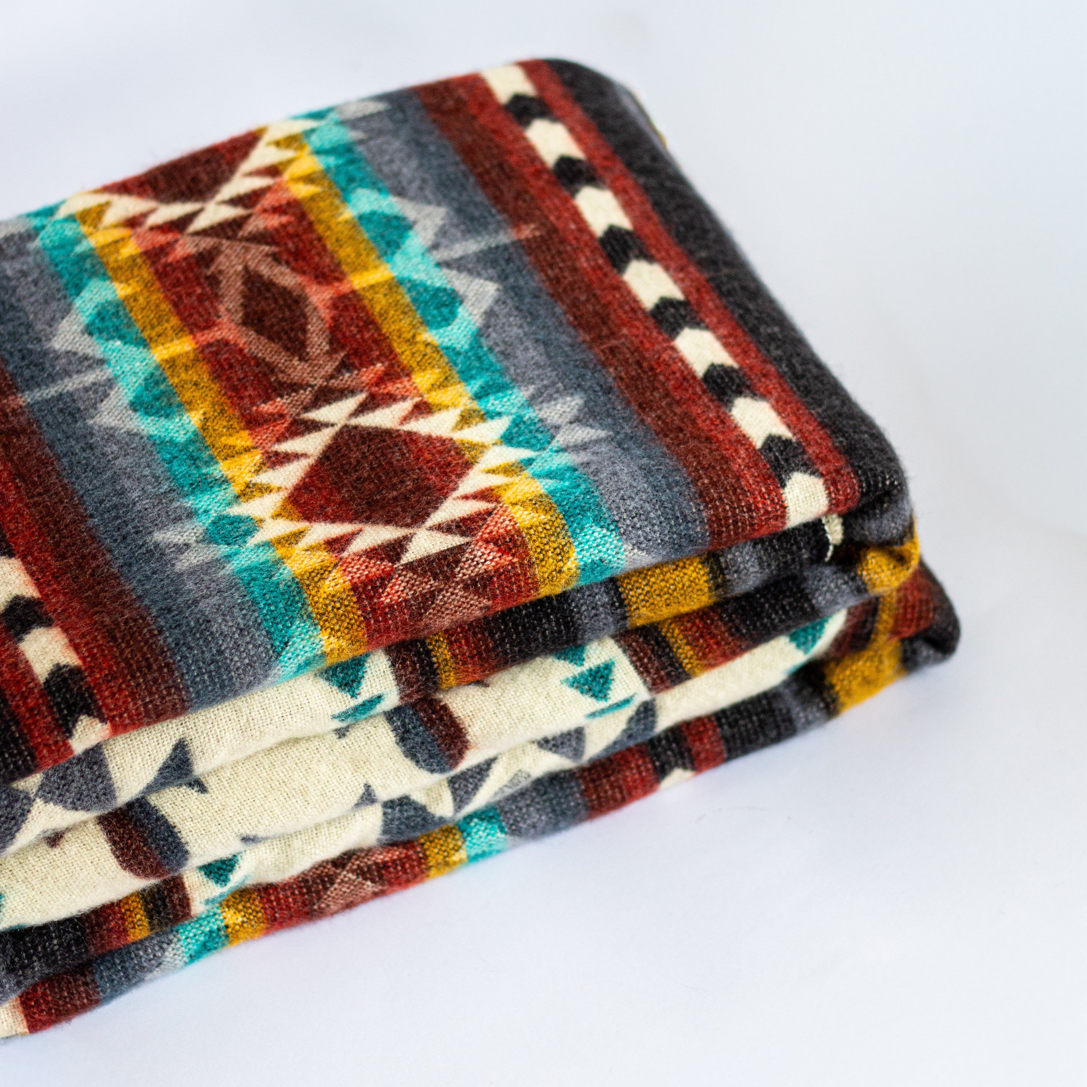 ECUADORIAN ALPACA WOOL BLANKET | XL DOUBLE DENSITY | KING 80X91 | FLORAL MULTI