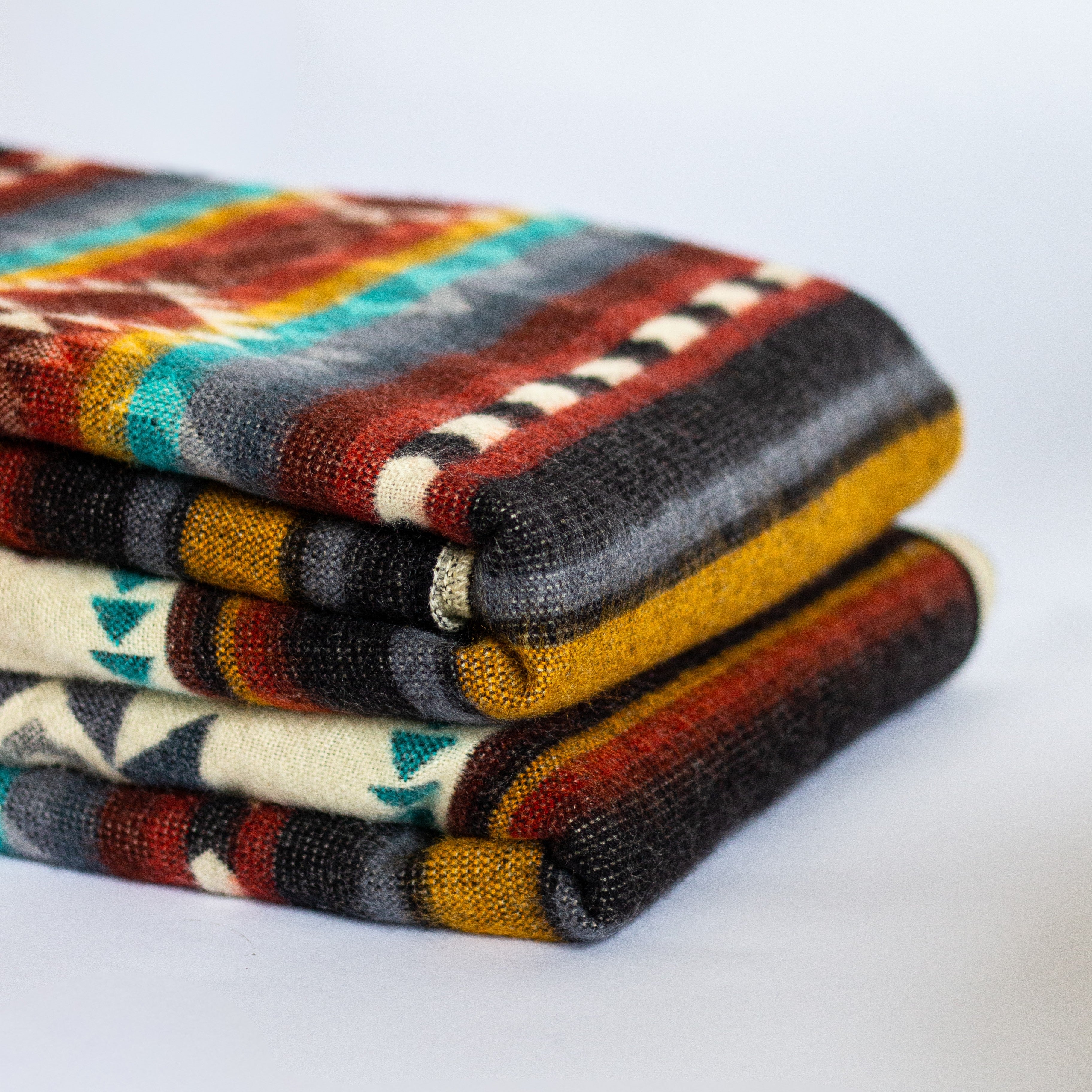 ECUADORIAN ALPACA WOOL BLANKET | XL DOUBLE DENSITY | KING 80X91 | FLORAL MULTI