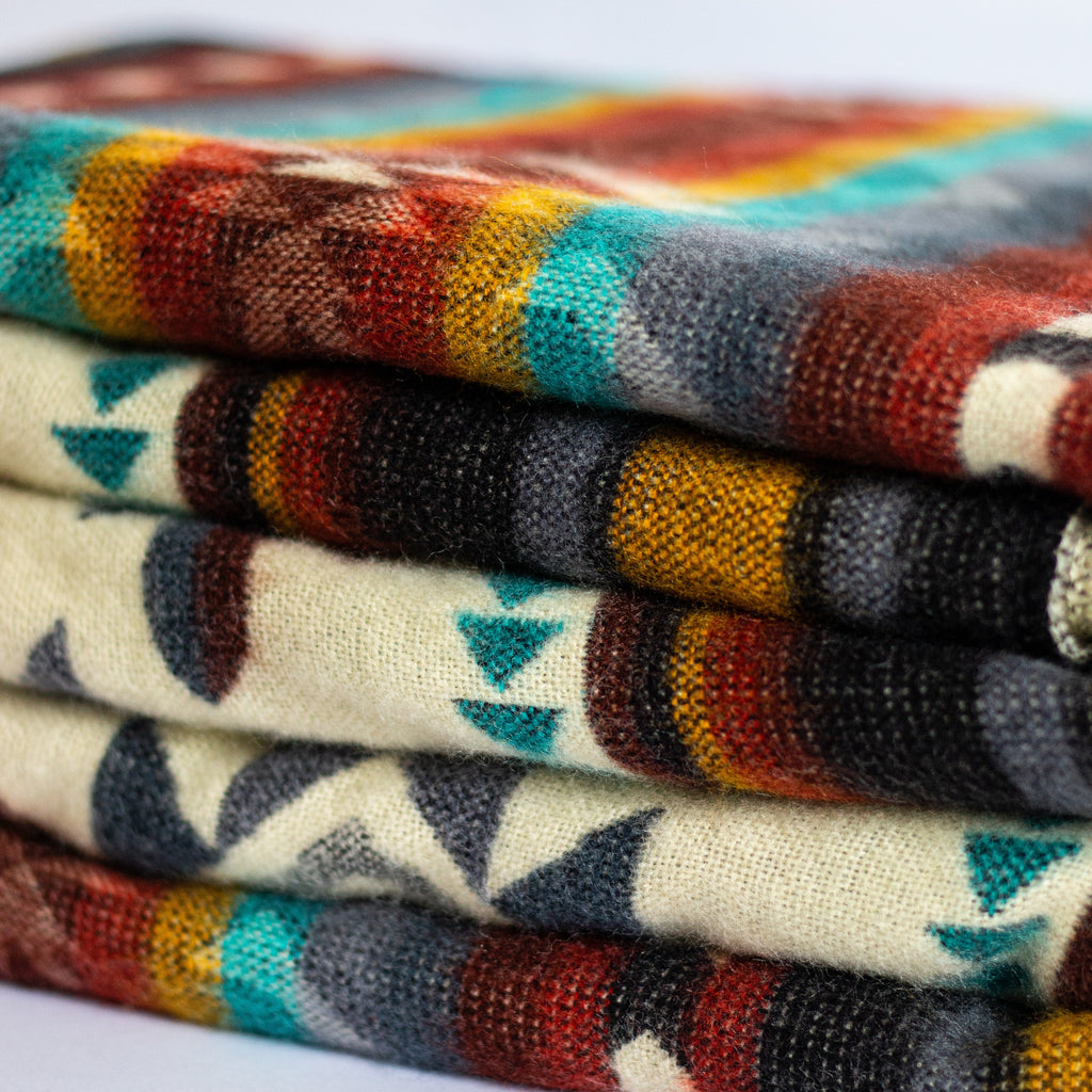 ECUADORIAN ALPACA WOOL BLANKET | XL DOUBLE DENSITY | KING 80X91 | FLORAL MULTI