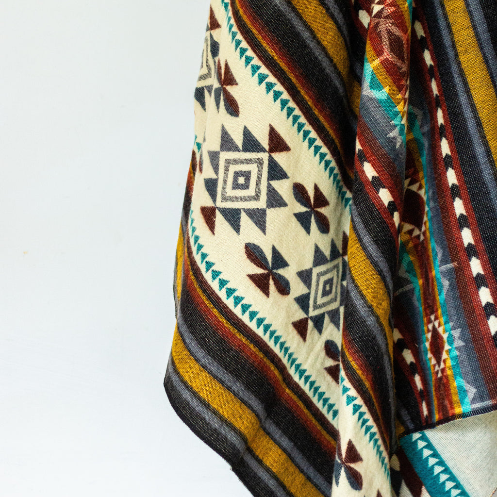 ECUADORIAN ALPACA WOOL BLANKET | XL DOUBLE DENSITY | KING 80X91 | FLORAL MULTI