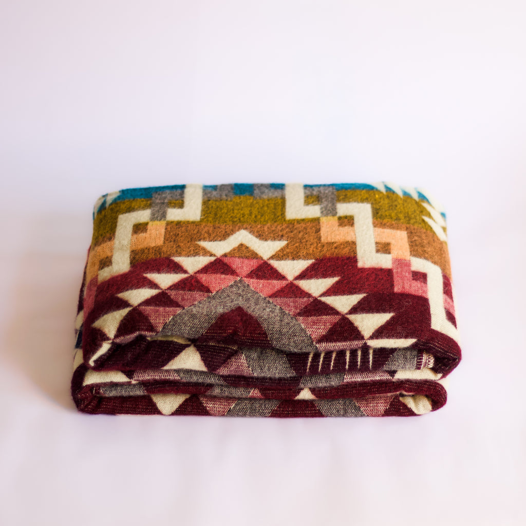 Chakana Fire — XL Reversible Alpaca Wool Blanket