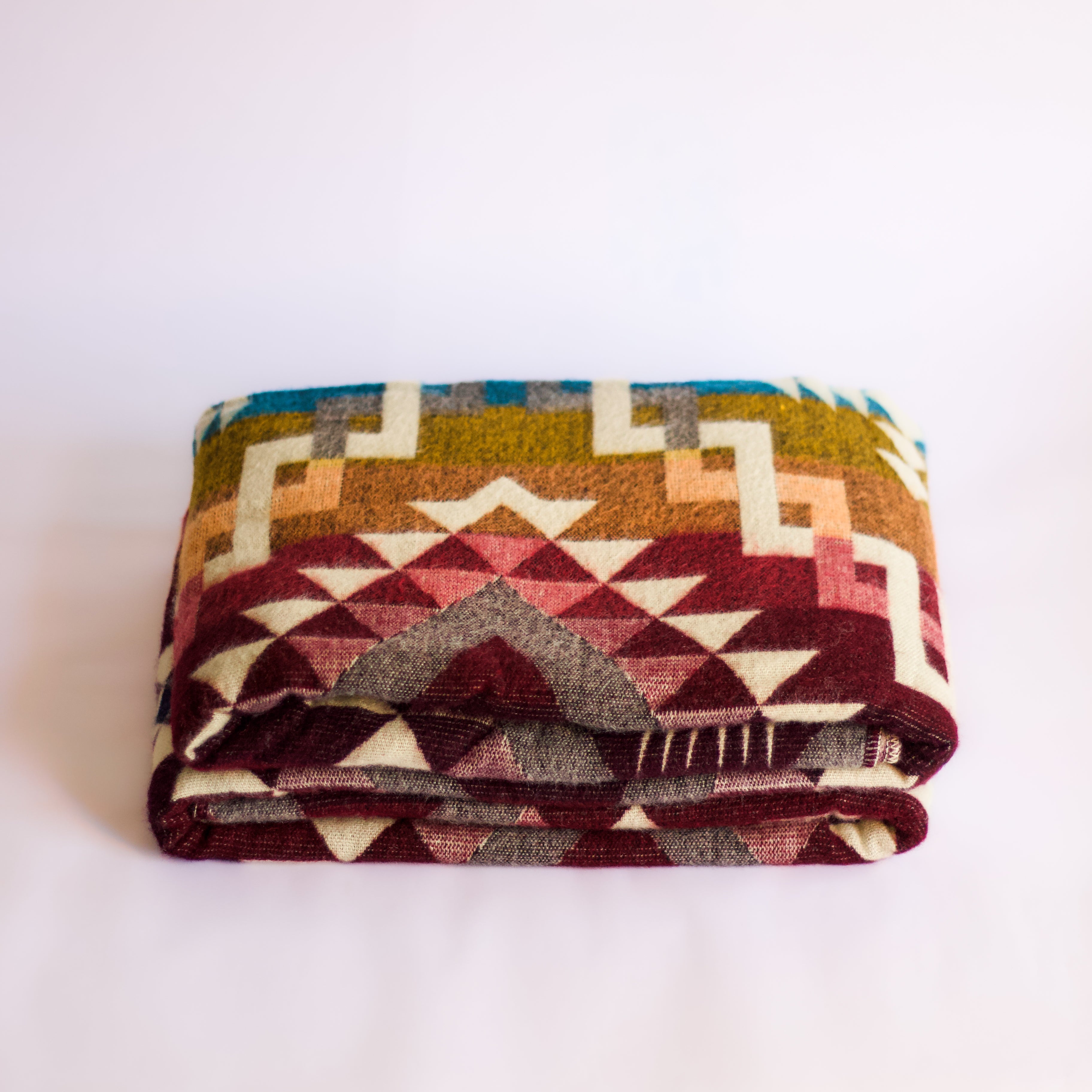 Chakana Fire — XL Reversible Alpaca Wool Blanket