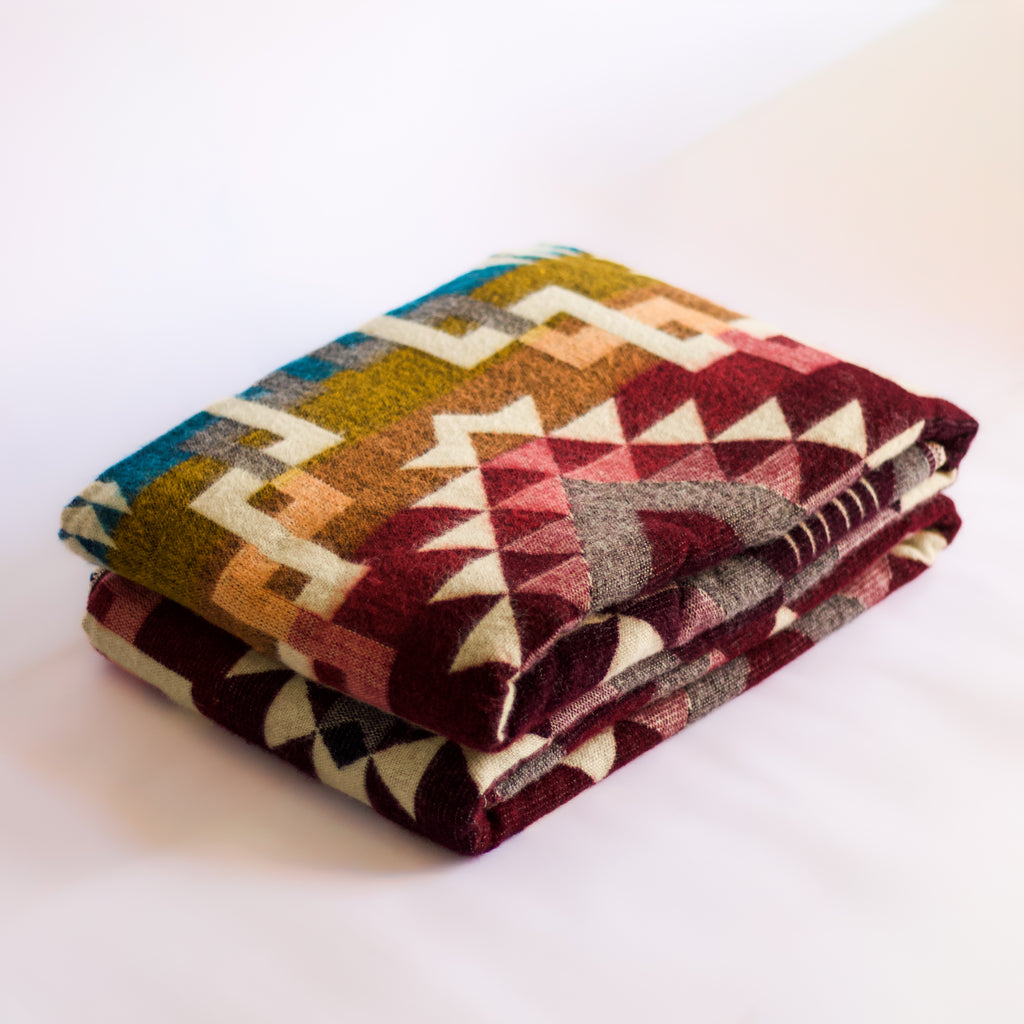 Chakana Fire — XL Reversible Alpaca Wool Blanket