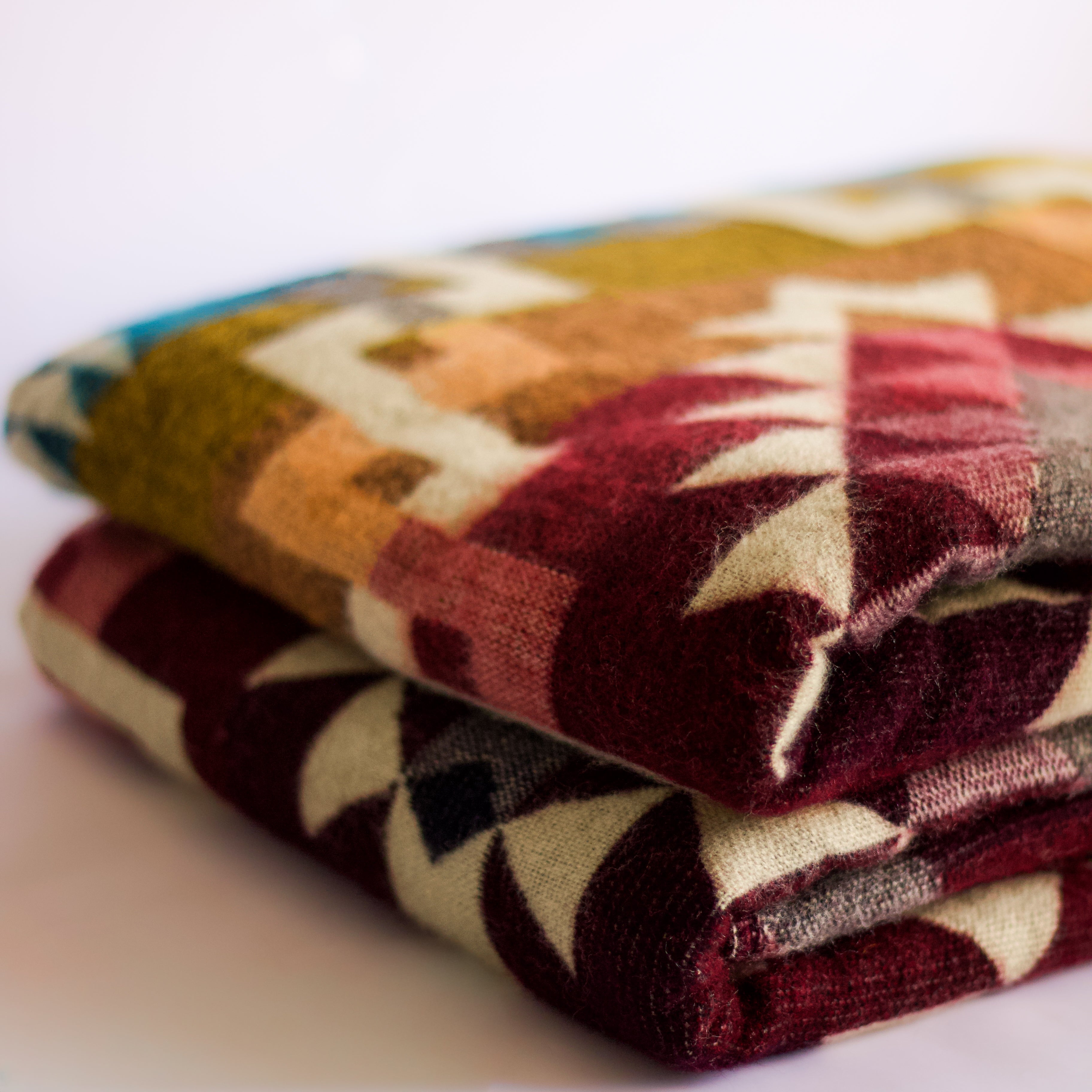 Chakana Fire — XL Reversible Alpaca Wool Blanket