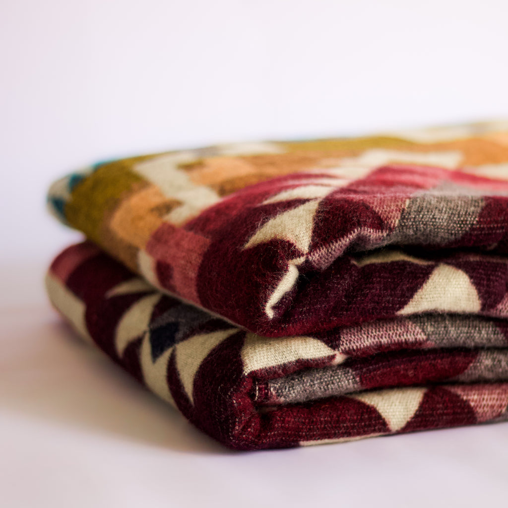 Chakana Fire — XL Reversible Alpaca Wool Blanket