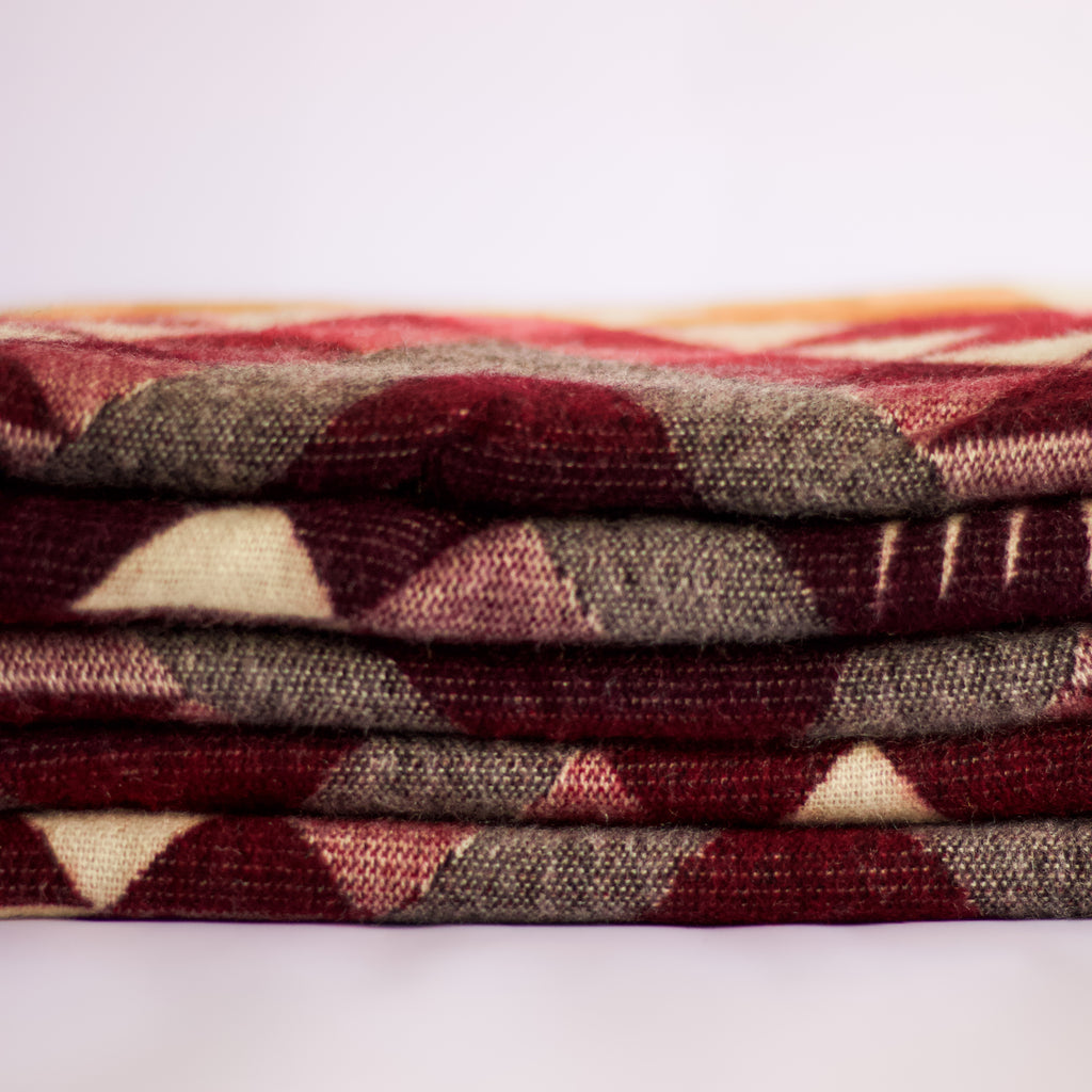 Chakana Fire — XL Reversible Alpaca Wool Blanket