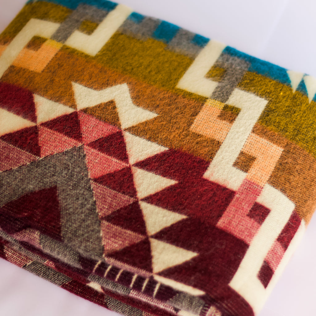 Chakana Fire — XL Reversible Alpaca Wool Blanket