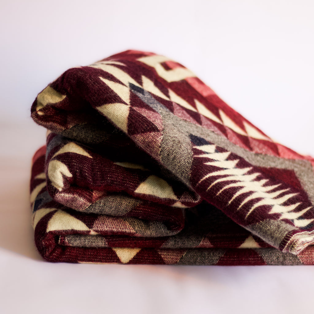 Chakana Fire — XL Reversible Alpaca Wool Blanket