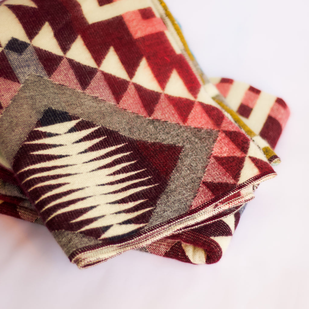 Chakana Fire — XL Reversible Alpaca Wool Blanket